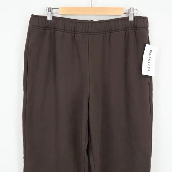 NWT Athleta Forever Fleece High-Rise Fleece Jogger In Truffle Brown Large Petite - Picture 5 of 9